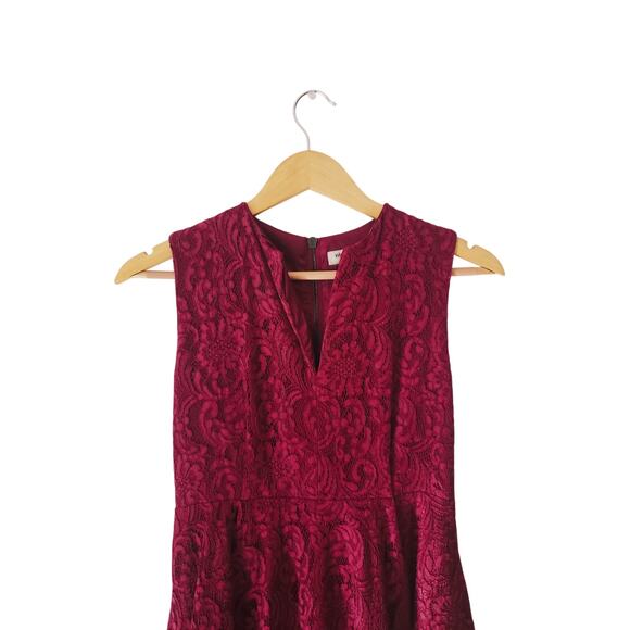 Burberry Fit & Flare Lace Tea Dress Red Size US 6 - Picture 2 of 10